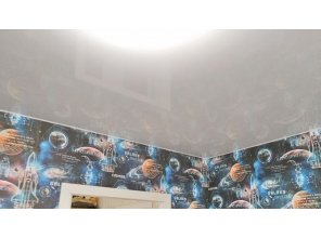 Монтаж потолка в детской 8 м2 с использованием пленки VIPCEILING серии MONLANGE L9001 (2.60)