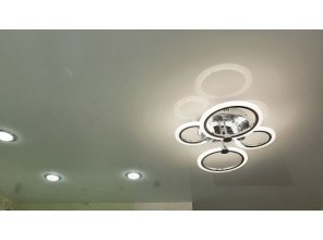 Монтаж потолка на кухне 7 м2 с использованием пленки VIPCEILING серии MONLANGE L9001 (3.25)