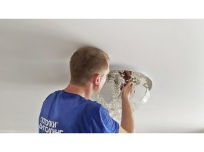 Монтаж потолка для зала 18 м2 с использованием пленки VIPCEILING серии MONLANGE M9001 (4.35)