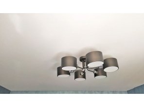 Монтаж потолка в спальне 11 м2 с использованием пленки VIPCEILING серии MONLANGE M9001 (3.50)