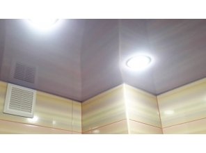 Монтаж потолка в ванной 4 м2 с использованием пленки VIPCEILING серии MONLANGE L9091 (3.50)