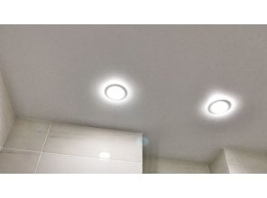 Монтаж потолка в ванной 4 м2 с использованием пленки VIPCEILING серии MONLANGE M9001 (2.15)