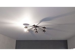 Монтаж потолка в гостиной 18 м2 с использованием пленки VIPCEILING серии MONLANGE M9001 (3.50)