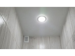 Монтаж потолка в ванной 1 м2 с использованием пленки VIPCEILING серии MONLANGE S9020 (2.15)
