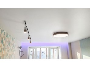 Монтаж потолка для зала 17 м2 с использованием пленки VIPCEILING серии MONLANGE M9001 (3.25)