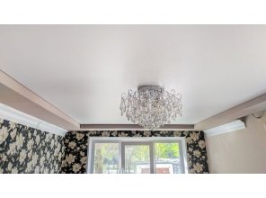 Монтаж потолка для зала 11 м2 с использованием пленки VIPCEILING серии MONLANGE M9001 (2.60)