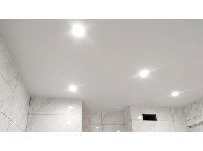 Монтаж потолка в ванной 2 м2 с использованием пленки VIPCEILING серии MONLANGE M9001 (2.15)
