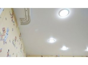 Монтаж потолка в детской 14 м2 с использованием пленки VIPCEILING серии MONLANGE S9020 (3.25)