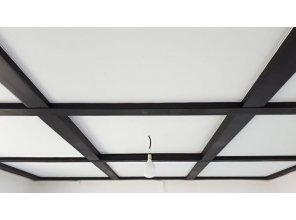 Монтаж потолка в деревянном доме 22 м2 с использованием пленки VIPCEILING серии MONLANGE M9001 (2.18)