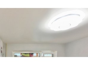 Монтаж потолка в спальне 11 м2 с использованием пленки VIPCEILING серии MONLANGE M9001 (3.25)