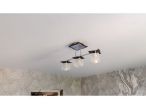 Монтаж потолка в спальне 9 м2 с использованием пленки VIPCEILING серии MONLANGE M9001 (3.25)