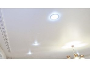 Монтаж потолка для зала 16 м2 с использованием пленки VIPCEILING серии MONLANGE M9001 (4.35)