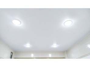 Монтаж потолка в ванной 3 м2 с использованием пленки VIPCEILING серии MONLANGE M9001 (2.15)