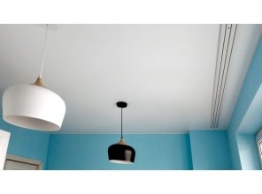 Монтаж потолка на кухне 11 м2 с использованием пленки VIPCEILING серии MONLANGE S9020 (3.25)
