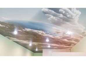 Монтаж потолка в детской 12 м2 с использованием пленки VIPCEILING серии MONLANGE ART8195 (1.95)