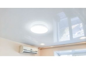 Монтаж потолка в спальне 8 м2 с использованием пленки VIPCEILING серии MONLANGE L9001 (2.60)