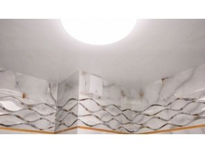 Монтаж потолка в ванной 5 м2 с использованием пленки VIPCEILING серии MONLANGE L9001 (3.50)