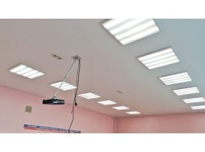 Монтаж потолка в офисе 52 м2 с использованием пленки VIPCEILING серии MONLANGE M9001 (3.25)