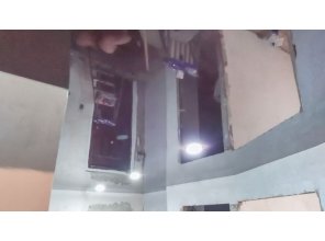 Монтаж потолка в коридоре 11 м2 с использованием пленки VIPCEILING серии MONLANGE L9045 (3.50)