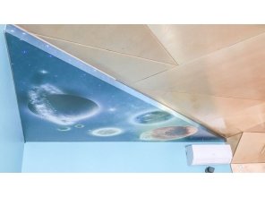 Монтаж потолка в детской 3 м2 с использованием пленки VIPCEILING серии MONLANGE ART8195 (1.95)