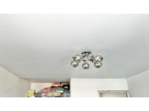 Монтаж потолка в спальне 13 м2 с использованием пленки VIPCEILING серии MONLANGE M9001 (3.25)