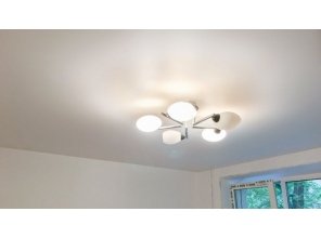 Монтаж потолка в спальне 14 м2 с использованием пленки VIPCEILING серии MONLANGE S9020 (3.50)