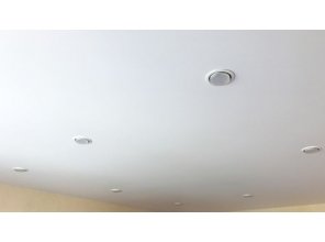 Бесшовный матовый натяжной потолок в гостиную 16,1 м2