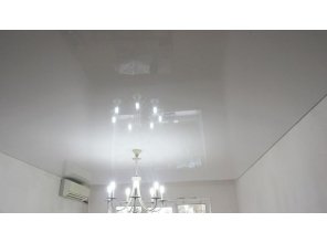 Бесшовный глянцевый натяжной потолок для зала 17,8 м2