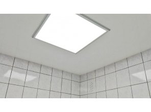 Бесшовный глянцевый натяжной потолок в ванную комнату 3,6 м2