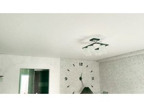 Бесшовный матовый натяжной потолок в гостиную 15,1 м2