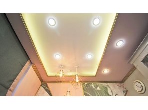 Бесшовный матовый натяжной потолок в квартиру 2,8 м2