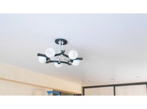 Бесшовный сатиновый натяжной потолок в детскую 14,3 м2