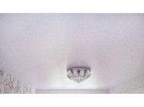 Бесшовный матовый натяжной потолок для зала 16,9 м2