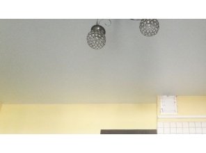 Бесшовный матовый натяжной потолок на кухню 7,5 м2