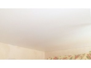 Бесшовный матовый натяжной потолок в гостиную 17,1 м2