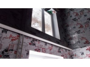 Бесшовный глянцевый натяжной потолок в детскую 12,7 м2