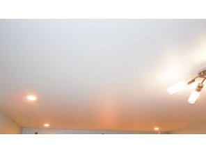 Бесшовный матовый натяжной потолок для зала 17,7 м2