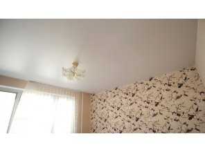 Бесшовный матовый натяжной потолок для зала 18,5 м2