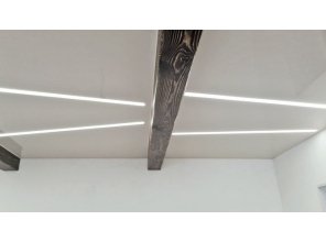 Монтаж потолка в деревянном доме 19 м2 с использованием пленки VIPCEILING серии MONLANGE L9042 (2.15)