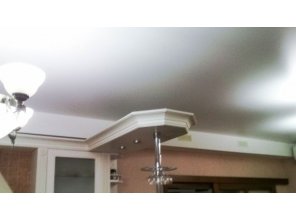 Бесшовный сатиновый натяжной потолок на кухню 29,4 м2