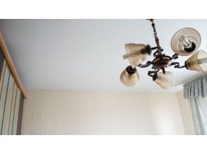 Бесшовный матовый натяжной потолок в спальню 16,9 м2