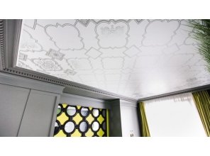 Полупрозрачный натяжной потолок с фотопечатью 7,7 м2