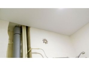 Бесшовный матовый натяжной потолок в ванную 3,4 м2