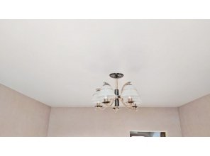 Монтаж потолка в спальне 12 м2 с использованием пленки VIPCEILING серии MONLANGE M9001 (3.25)