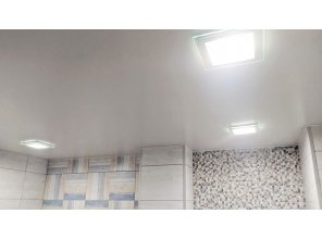 Монтаж потолка в ванной 6 м2 с использованием пленки VIPCEILING серии MONLANGE L9103 (3.50)