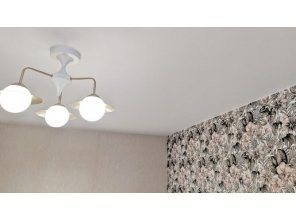 Монтаж потолка в спальне 12 м2 с использованием пленки VIPCEILING серии MONLANGE M9001 (3.25)