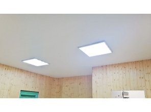 Монтаж потолка в деревянном доме 18 м2 с использованием пленки VIPCEILING серии MONLANGE S9020 (4.35)