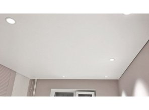 Монтаж потолка в спальне 10 м2 с использованием пленки VIPCEILING серии MONLANGE M9001 (3.25)