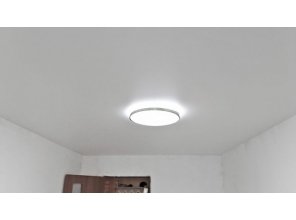 Монтаж потолка в спальне 11 м2 с использованием пленки VIPCEILING серии MONLANGE M9001 (2.60)