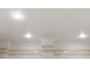 Монтаж потолка в ванной 8 м2 с использованием пленки VIPCEILING серии MONLANGE S9020 (3.25)